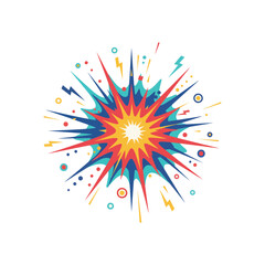 Dynamic starburst comic book explosion illustration with starburst, explosion © ALI