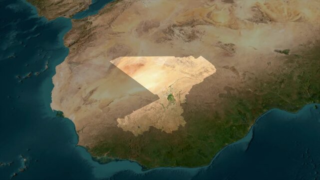  Zooming From World Map To MALI, High Tech Colorful Map Animation