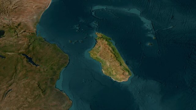  Zooming From World Map To MADAGASCAR, High Tech Colorful Map Animation