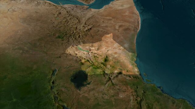  Zooming From World Map To KENYA, High Tech Colorful Map Animation