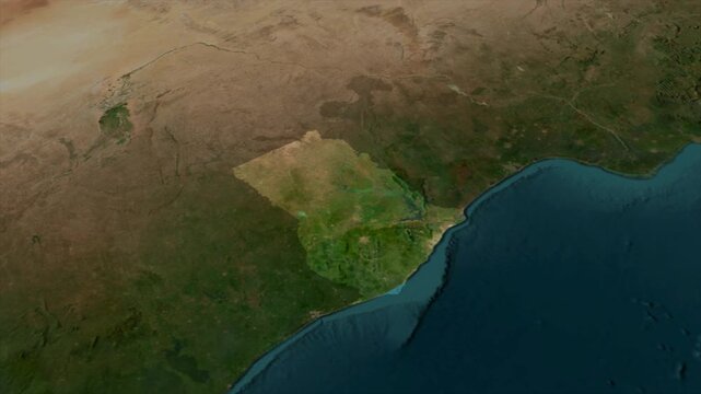  Zooming From World Map To GHANA, High Tech Colorful Map Animation
