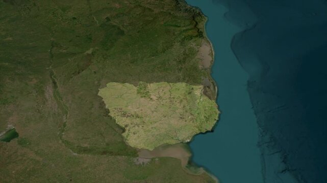  Zooming From World Map To Uruguay, High Tech Colorful Map Animation