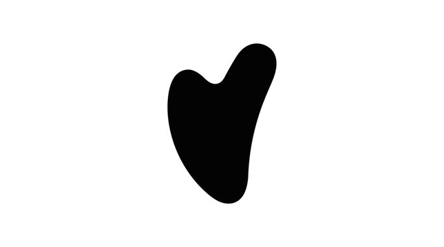 Black heart-shaped gua sha facial massage tool.