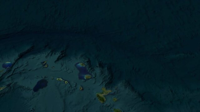  Zooming From World Map To Saint Kitts and Nevis, High Tech Colorful Map Animation