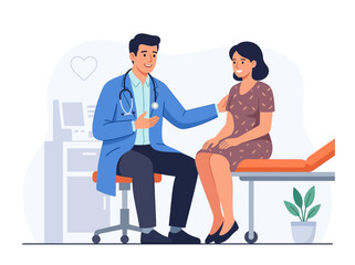 Obraz premium Doctor And Patient In Consultation Room And Medical Examination Scene