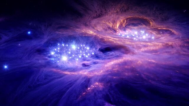Stunning Time Lapse of a Colorful Galaxy Formation with Swirling Cosmic Dust and Bright Stars in Deep Space for Science Documentaries and Space Themed Projects Video clip