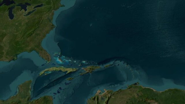  Zooming From World Map To CUBA, High Tech Colorful Map Animation
