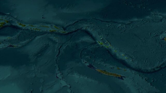  Zooming From World Map To VANUATU, High Tech Colorful Map Animation