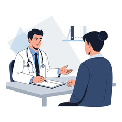 Fototapeta premium Doctor And Patient Consulting In A Medical Office