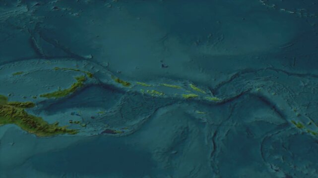  Zooming From World Map To SOLOMON ISLANDS, High Tech Colorful Map Animation