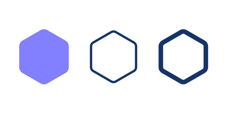 Node icon line vector. Hexagon icon vector.