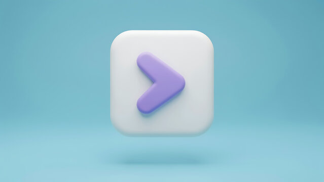 Single purple chevron direction arrow on a rounded square UI tile with direction