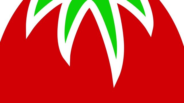 Stylized Minimalist Tomato Graphic Animation Loop
