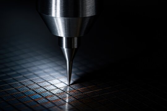 Close up of a machine tool working on a metal surface at a factory