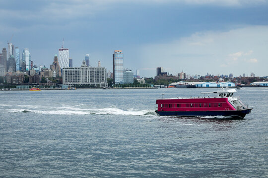 Red Ferry on New York Harbor