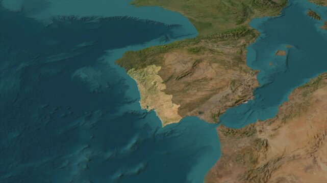  Zooming From World Map To PORTUGAL, High Tech Colorful Map Animation