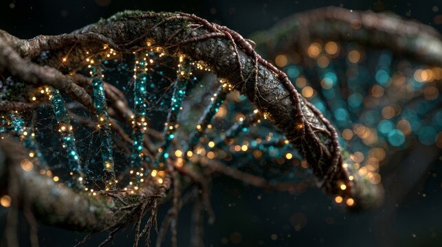 Organic DNA Helix with Bioluminescent Lights