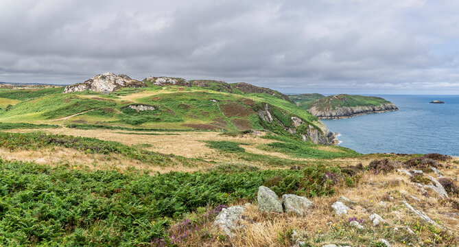 Rugges coastline of North West Anglesey near Porth Wen, Wales in July 2026