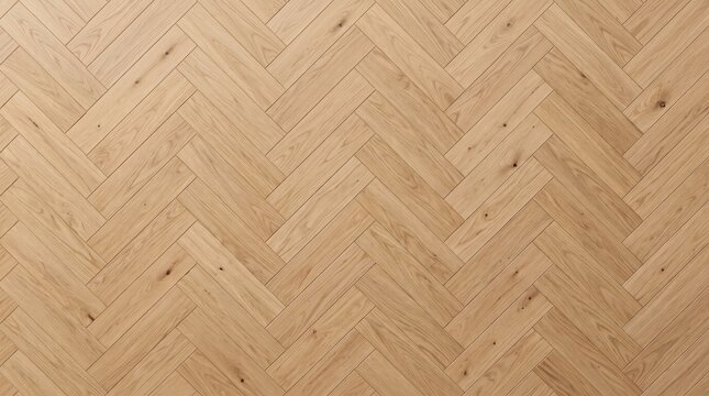 Detailed light oak wood texture with a herringbone pattern for architectural design and interior flooring