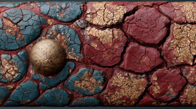 Abstract Aged Texture with Gold Element