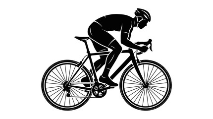 Obraz premium Silhouette of a cyclist riding a road bicycle.