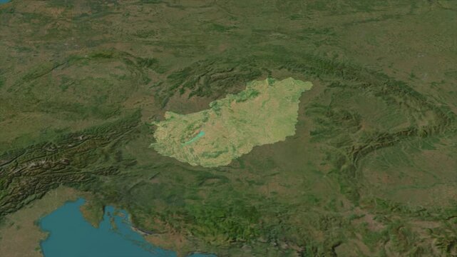  Zooming From World Map To HUNGARY, High Tech Colorful Map Animation