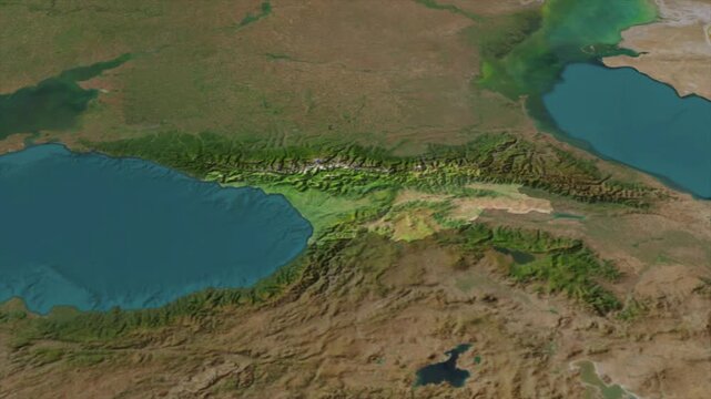  Zooming From World Map To GEORGIA, High Tech Colorful Map Animation