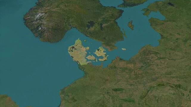  Zooming From World Map To DENMARK, High Tech Colorful Map Animation