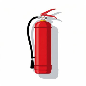 Red fire extinguisher for safety and emergency preparedness. High-pressure portable firefighting equipment for home, office, or vehicle protection.