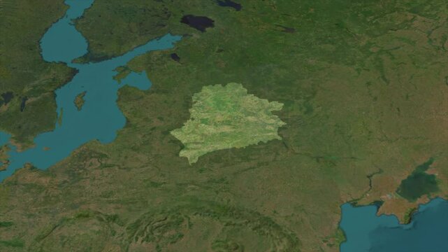  Zooming From World Map To BELARUS, High Tech Colorful Map Animation