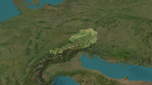  Zooming From World Map To AUSTRIA, High Tech Colorful Map Animation