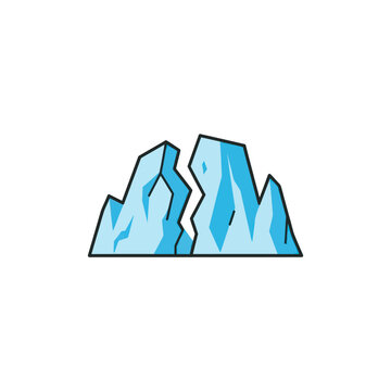 Cracked Iceberg Vector Illustration