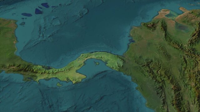  Zooming From World Map To PANAMA, High Tech Colorful Map Animation