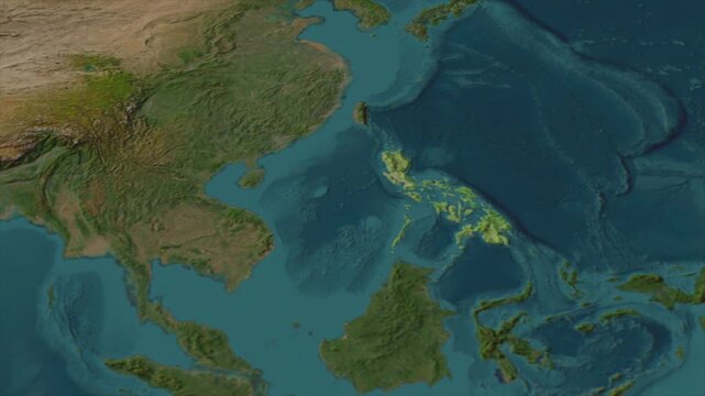  Zooming From World Map To PHILIPPINES, High Tech Colorful Map Animation