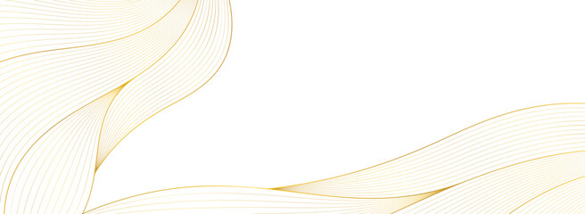 luxury golden line art design with transparent background elegant fluid wavy gold lines background © designpro