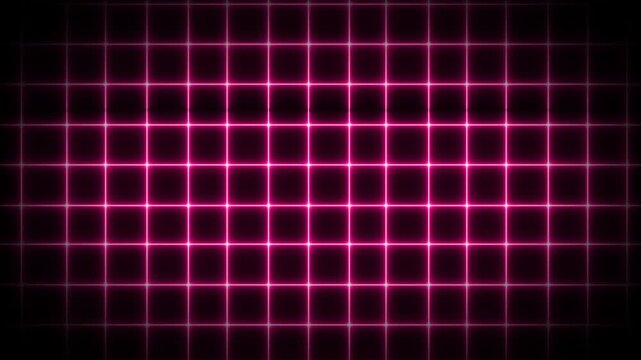 Neon pink glowing grid background, futuristic cyberpunk digital motion abstract tech pattern for virtual studio and gaming overlay