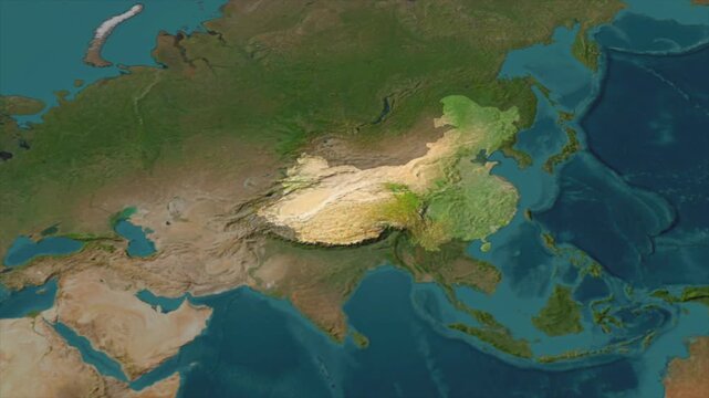  Zooming From World Map To CHINA, High Tech Colorful Map Animation