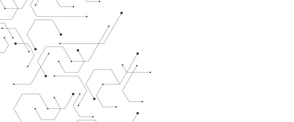 Vector hexagons pattern geometric simple hexagonal line and dot elements medical technology illustration background © AJ Unick Creator