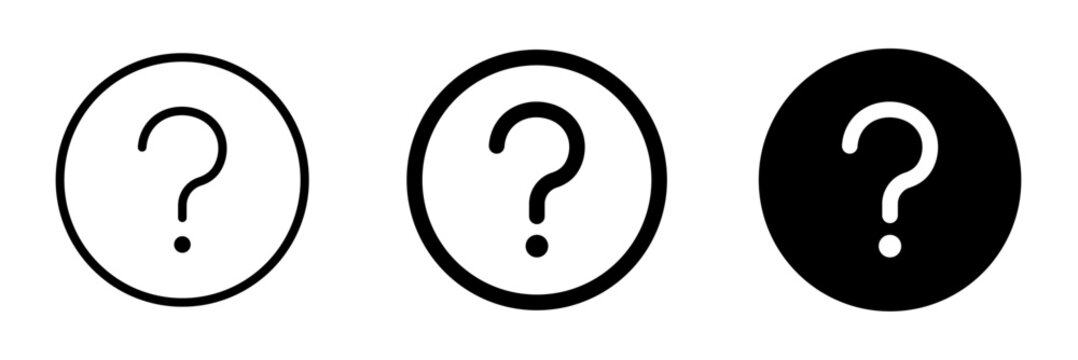 Question Mark icon Set vector, FAQ Help Center Info Support Icon Collection