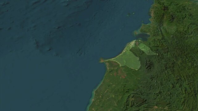  Zooming From World Map To Brunei Darussalam, High Tech Colorful Map Animation