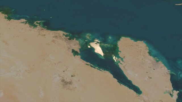  Zooming From World Map To BAHRAIN, High Tech Colorful Map Animation