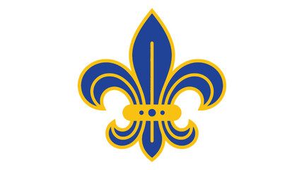 Fleur de lis emblem blue and yellow vector illustration on white background © Msb Studio 