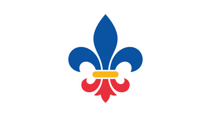 Fleur de lis vector illustration with red blue and yellow coloration © Msb Studio 