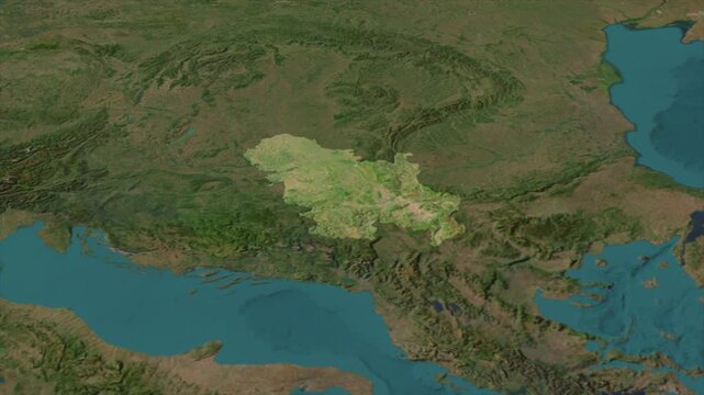  Zooming From World Map To SERBIA, High Tech Colorful Map Animation