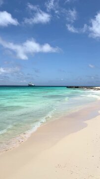Tropical white sand beach in Klein Cura&ccedil;ao