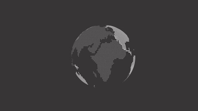 abstract gray globe planet earth .Globe, earth and isolated digital map of world with international network, population data and 3d planet.