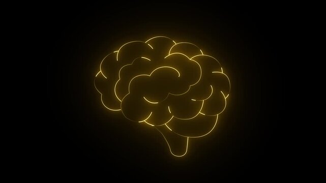 Medical futuristic technology of the neon lines drawing a man's brain medicine memory mind miry neuro neurology organ research science system technology on black background.