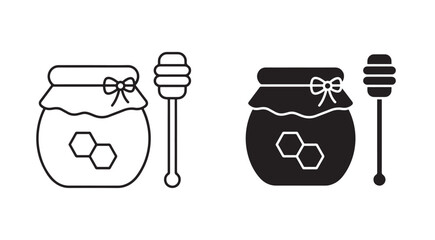 Minimal Honey Jar Line Icon – Natural Sweetener Vector © Taha