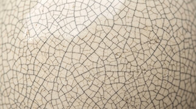Abstract close-up texture of fine crack patterns on a ceramic surface