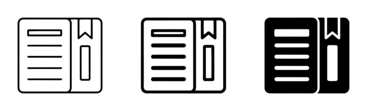 Open Book Icons, Reading Symbols, Bookmark Graphics, Education & Literature Vector Set